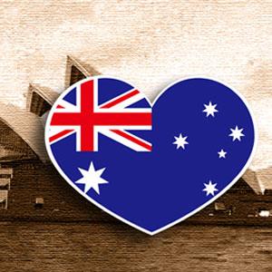 【國旗商品創意館】澳洲國旗愛心形抗ＵＶ、防水貼紙2入／Australia
