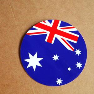 【國旗商品創意館】澳洲國旗圓形抗ＵＶ、防水貼紙／澳大利亞／Australia