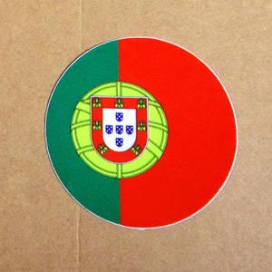 【國旗商品創意館】葡萄牙國旗圓形抗ＵＶ、防水貼紙／Portugal／多國款可選購