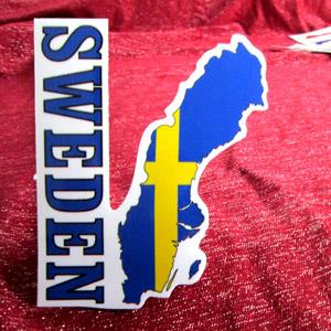 【國旗商品創意館】瑞典國旗地圖抗ＵＶ、防水貼紙／Sweden／世界多國款可選購