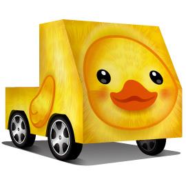 【Q可愛火車】DIY 真‧會跑動物車－可愛黃色小鴨
