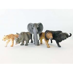 《MOJO FUN動物模型》動物星球頻道獨家授權－非洲五霸 （大象＋白犀牛＋花豹＋獅子＋非洲水牛）