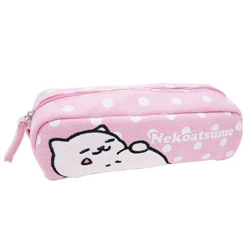 貓咪收集 帆布 筆袋 鉛筆盒 收納包 Neko atsume - 粉紅色款 