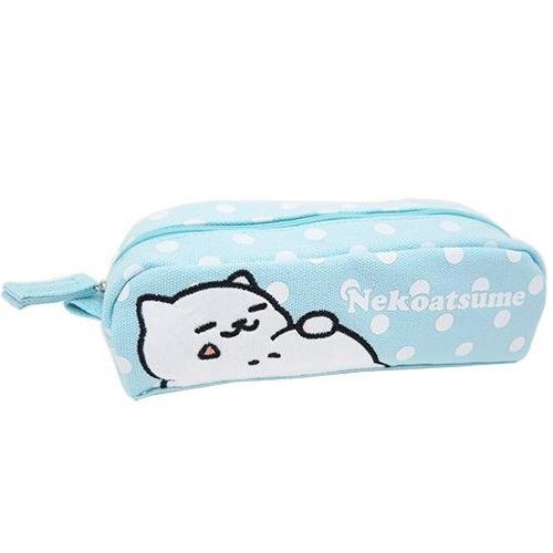 貓咪收集 帆布 筆袋 鉛筆盒 收納包 Neko atsume - 水藍色款