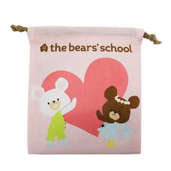 小熊學校 帆布 束口袋 收納袋 抽繩束口袋 the bear’s school