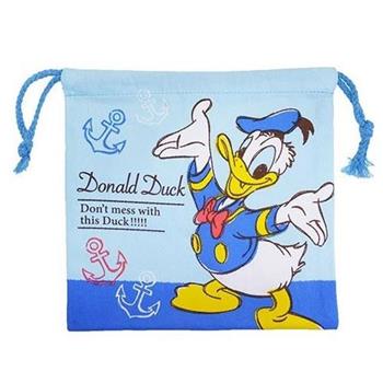 唐老鴨 帆布 束口袋 收納袋 抽繩束口袋 迪士尼 Disney