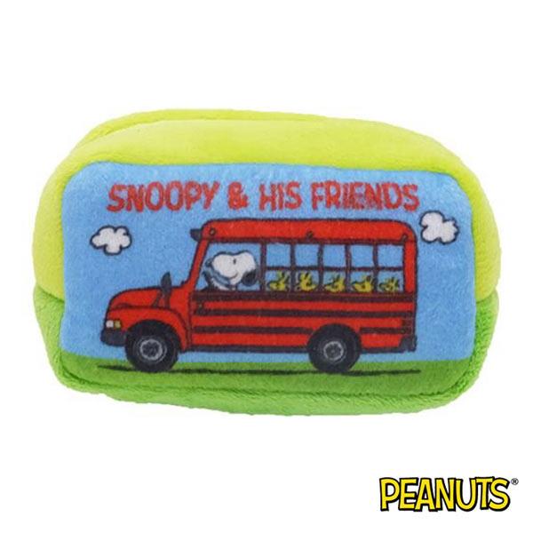 史努比 Snoopy 棉質 長型 收納包 零錢包 PEANUTS - 公車款