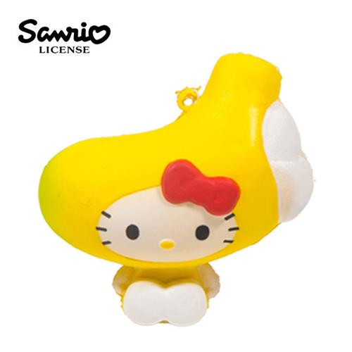 Hello Kitty 凱蒂貓 水果造型 捏捏吊飾 吊飾 捏捏樂 軟軟 三麗鷗 Sanrio - 香蕉款