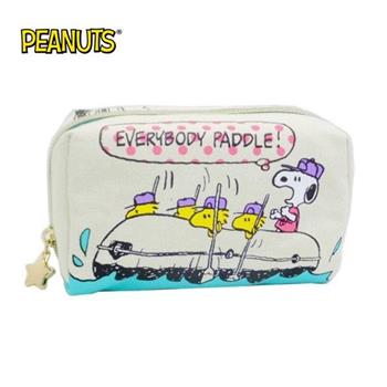 史努比 帆布 方形筆袋 鉛筆盒 筆袋 收納包 Snoopy PEANUTS