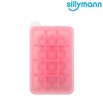 【韓國sillymann】 100%鉑金矽膠副食品分裝盒（粉色12格）