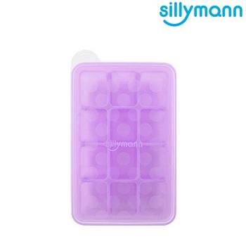 【韓國sillymann】 100%鉑金矽膠副食品分裝盒（紫色12格）