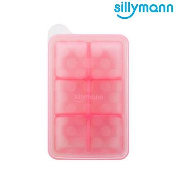 【韓國sillymann】 100%鉑金矽膠副食品分裝盒（粉色6格）
