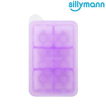 【韓國sillymann】 100%鉑金矽膠副食品分裝盒（紫色6格）