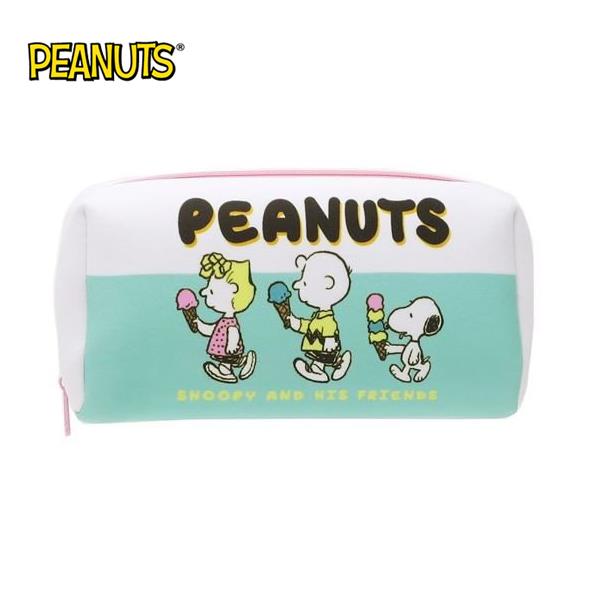 史努比 防震 筆袋 鉛筆盒 化妝包 收納包 Snoopy PEANUTS - 冰淇淋款