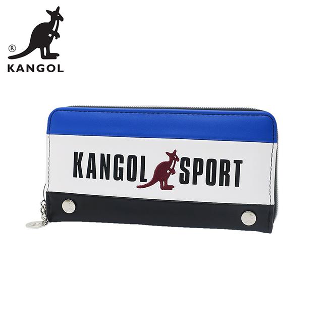 KANGOL SPORT 皮革 長夾 皮夾 錢包 KANGOL 英國袋鼠 - 藍色款