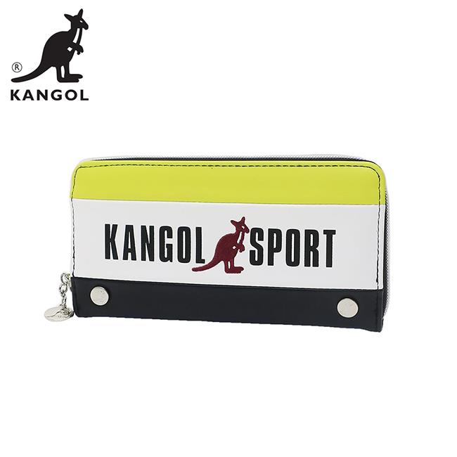 KANGOL SPORT 皮革 長夾 皮夾 錢包 KANGOL 英國袋鼠 - 黃色款