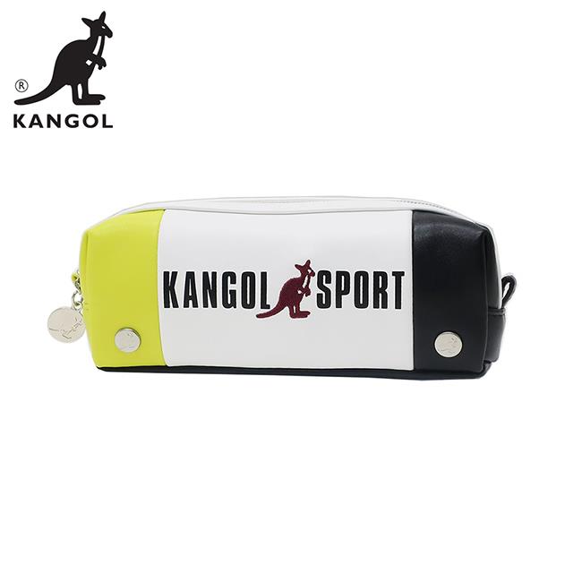 KANGOL SPORT 皮革 筆袋 鉛筆盒 KANGOL 英國袋鼠 - 黃色款