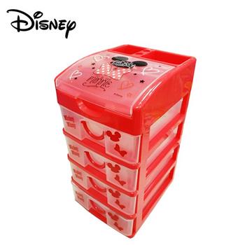 米奇 米妮 四抽 塑膠收納盒 抽屜盒 置物盒 桌面收納 Mickey Minnie 迪士尼