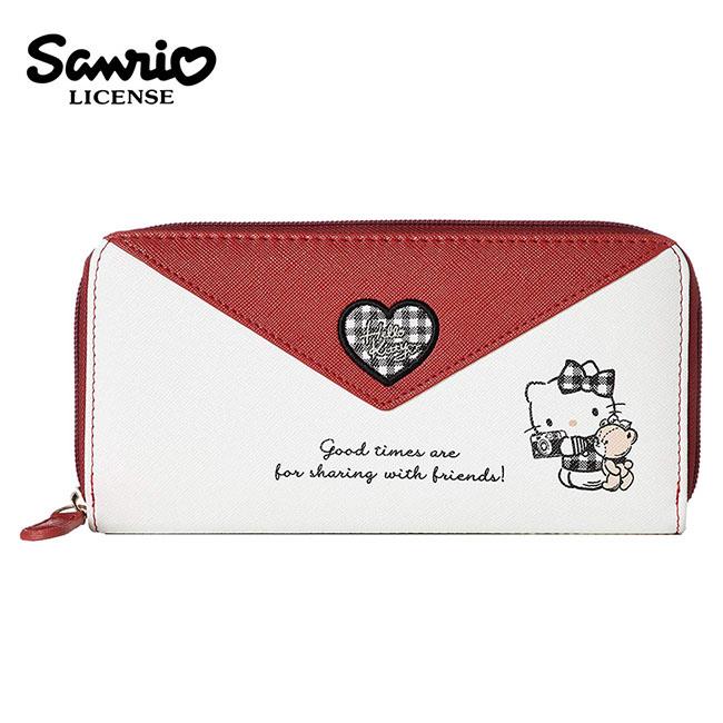 凱蒂貓 信封造型 長夾 皮夾 錢包 Hello Kitty 三麗鷗 Sanrio - 紅色款