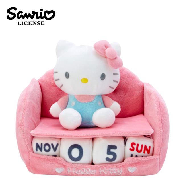凱蒂貓 萬年曆玩偶 月曆 年曆 桌曆 絨毛玩偶 Hello Kitty 三麗鷗 Sanrio - 凱蒂貓