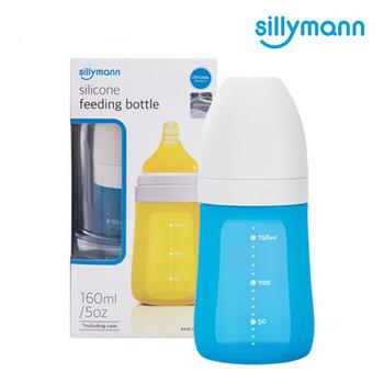 【韓國sillymann】 100%鉑金矽膠奶瓶（米蘭藍）－160ML