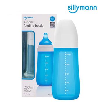 【韓國sillymann】 100%鉑金矽膠奶瓶260ML（米蘭藍）