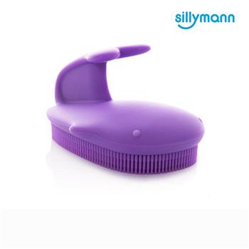 【韓國sillymann】 100%鉑金矽膠鯨魚洗澡刷（紫）