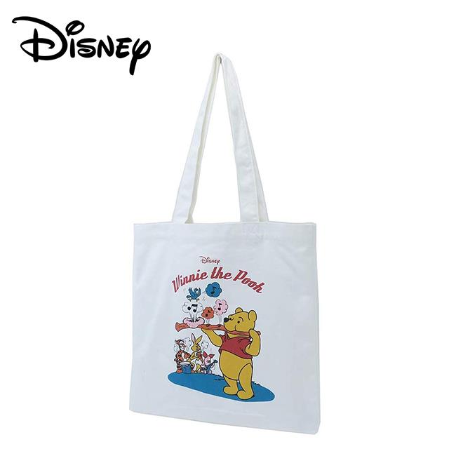 小熊維尼 帆布 肩背提袋 肩背包 手提袋 托特包 維尼 Winnie 迪士尼 Disney - 白色款