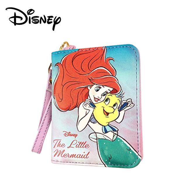 小美人魚 皮質 摺疊票卡夾 票夾 證件夾 悠遊卡夾 艾莉兒 迪士尼 Disney - 小美人魚