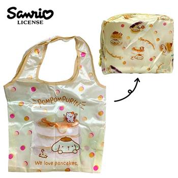 布丁狗 x MANUFATTO 緞面 摺疊 購物袋 環保袋 手提袋 防潑水 三麗鷗 Sanrio