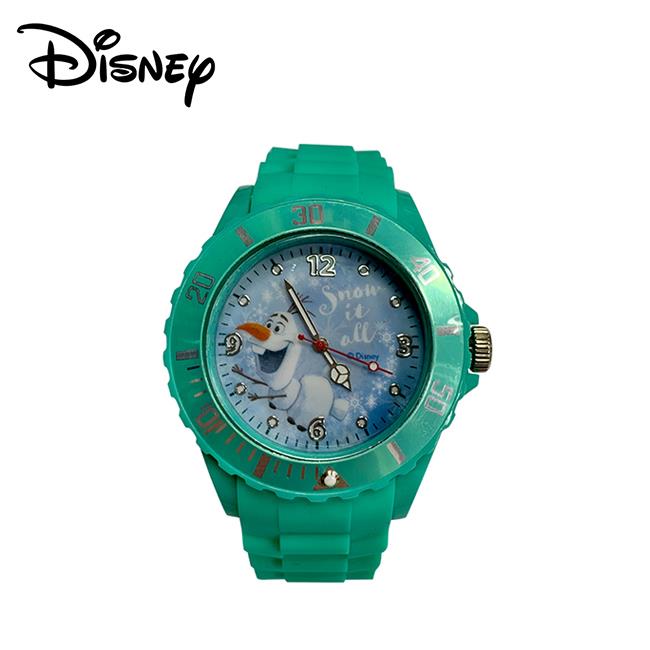 冰雪奇緣 矽膠 指針手錶 指針錶 兒童錶 手錶 艾莎 安娜 雪寶 迪士尼 Disney - 綠色款