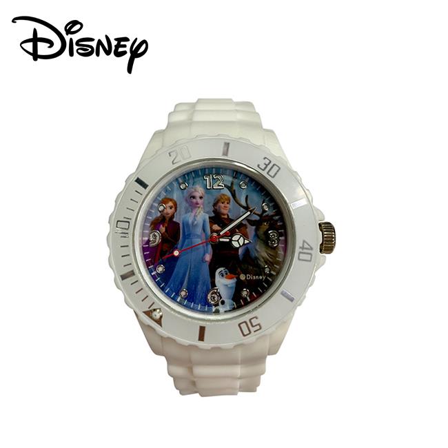 冰雪奇緣 矽膠 指針手錶 指針錶 兒童錶 手錶 艾莎 安娜 雪寶 迪士尼 Disney - 白色款