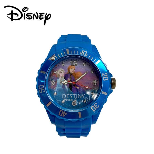 冰雪奇緣 矽膠 指針手錶 指針錶 兒童錶 手錶 艾莎 安娜 雪寶 迪士尼 Disney - 藍色款
