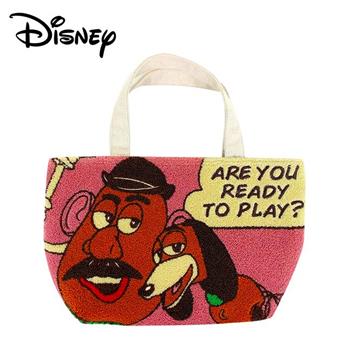 蛋頭先生 彈簧狗 毛巾繡 保冷袋 手提袋 便當袋 保冷提袋 玩具總動員 迪士尼 Disney