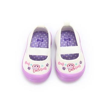 Usamomo － 【萌兔桃桃】 剌繡室內鞋－紫色  14cm