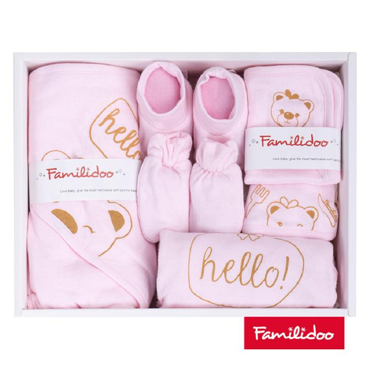 【Familidoo 法米多】新生兒服裝禮盒（粉色） 嬰兒滿月周歲禮盒 彌月禮盒