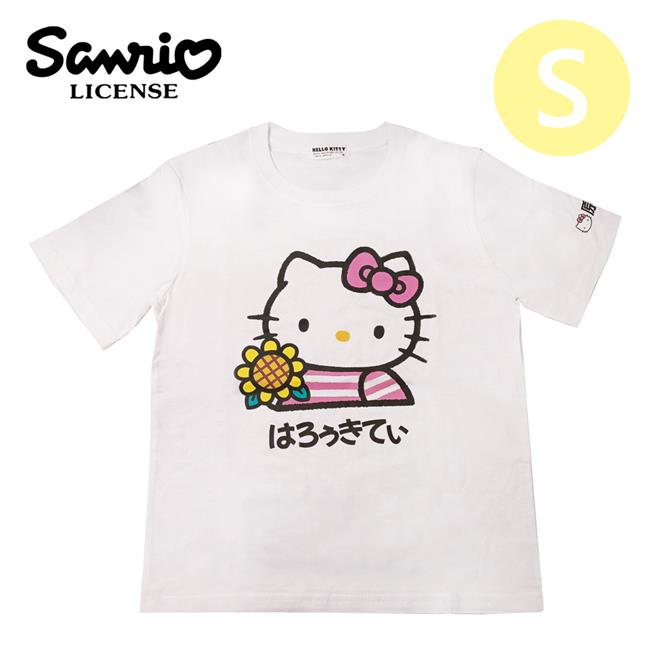 凱蒂貓 原宿T恤 印花T恤 短袖上衣 圓領T恤 短袖 T恤 男女適穿 Hello Kitty 三麗鷗 - 白色款_S號