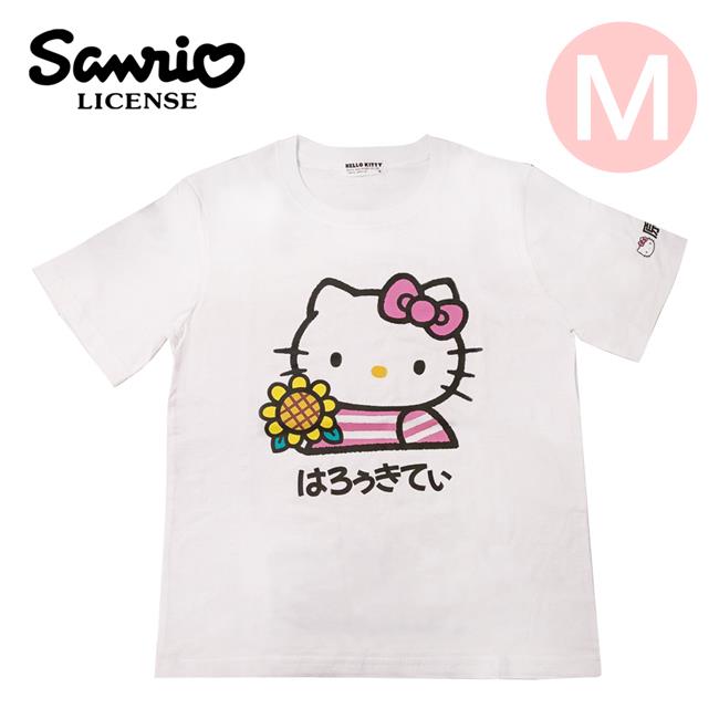 凱蒂貓 原宿T恤 印花T恤 短袖上衣 圓領T恤 短袖 T恤 男女適穿 Hello Kitty 三麗鷗 - 白色款_M號