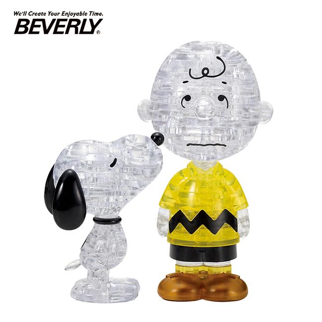 BEVERLY 史努比與查理布朗 立體水晶拼圖 77片 3D拼圖 水晶拼圖 公仔 模型 Snoopy