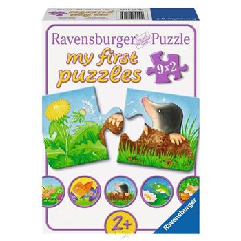 【德國Ravensburger拼圖】【我的第一幅拼圖】花園小動物－2x9片My first Puzzle － Garden Animals