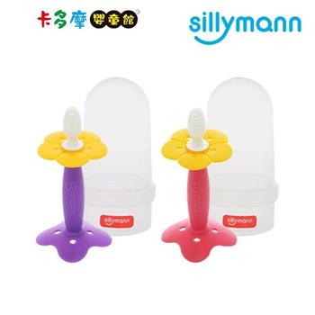 韓國【sillymann】100%鉑金矽膠花形固齒器（附盒子）－紫色/粉色｜卡多摩
