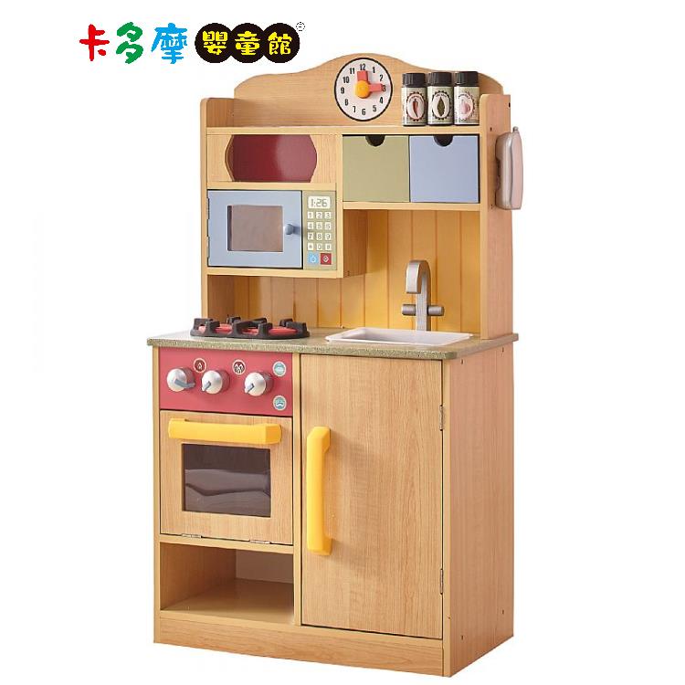 【TEAMSON KIDS】 小廚師佛羅倫斯木製廚房玩具－木色｜卡多摩