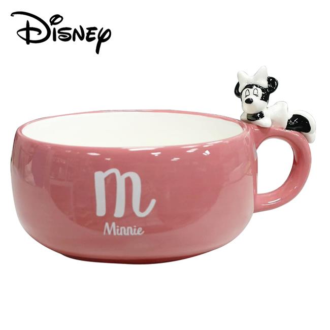 迪士尼 陶瓷湯杯 390ml 馬克杯 寬口杯 咖啡杯 米奇 米妮 Disney - 米妮