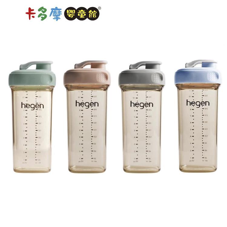 【hegen】金色奇蹟 PPSU 多功能方圓型寬口水瓶 330ml － 四色可選｜卡多摩 - 霧灰