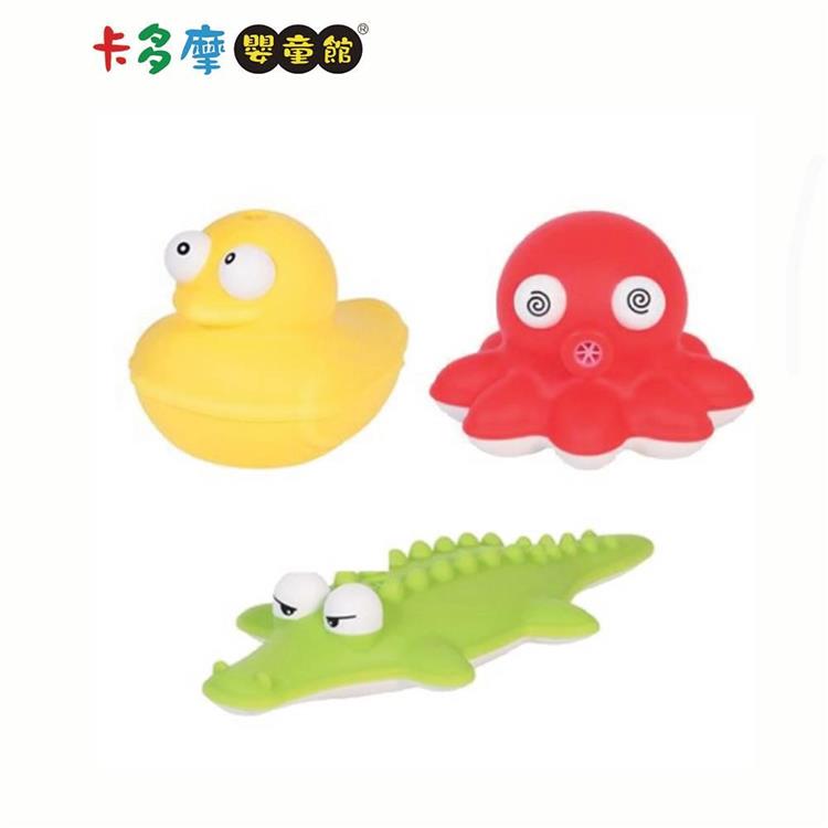 韓國【sillymann】鉑金矽膠洗澡玩具 洗澡玩具 戲水玩具 小鴨/小鱷魚/小章魚｜卡多摩 - 小鴨