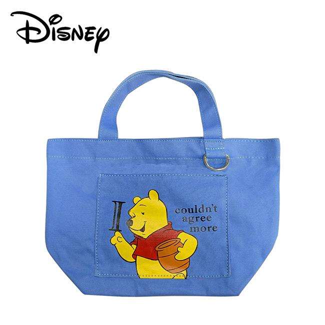 小熊維尼 帆布手提袋 便當袋 午餐袋 維尼 Winnie 迪士尼 - 藍色款