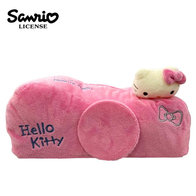 凱蒂貓 衛生紙套 面紙盒 絨毛面紙套 居家擺飾 Hello Kitty - 粉色款