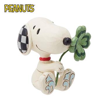 Enesco 迷你史努比 手拿幸運草 塑像 公仔 精品雕塑 Snoopy PEANUTS