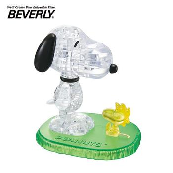 BEVERLY 史努比與糊塗塌客 立體水晶拼圖 37片 3D拼圖 水晶拼圖 公仔 模型 Snoopy