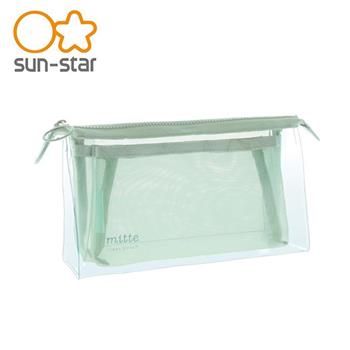 MITTE 透明分隔 三角 收納袋 化妝包 收納包 透明筆袋 鉛筆盒 筆袋 sun-star